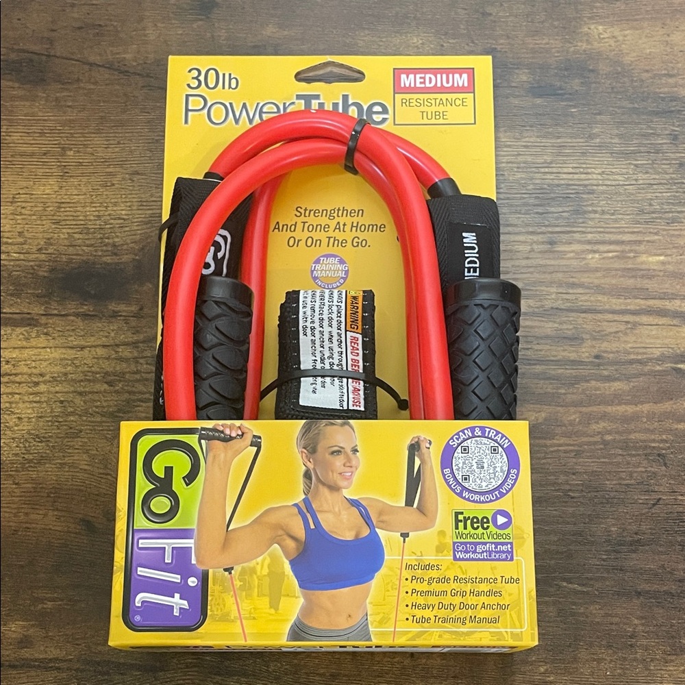 GoFit 30 Lb Medium PowerTube Resistance Tube